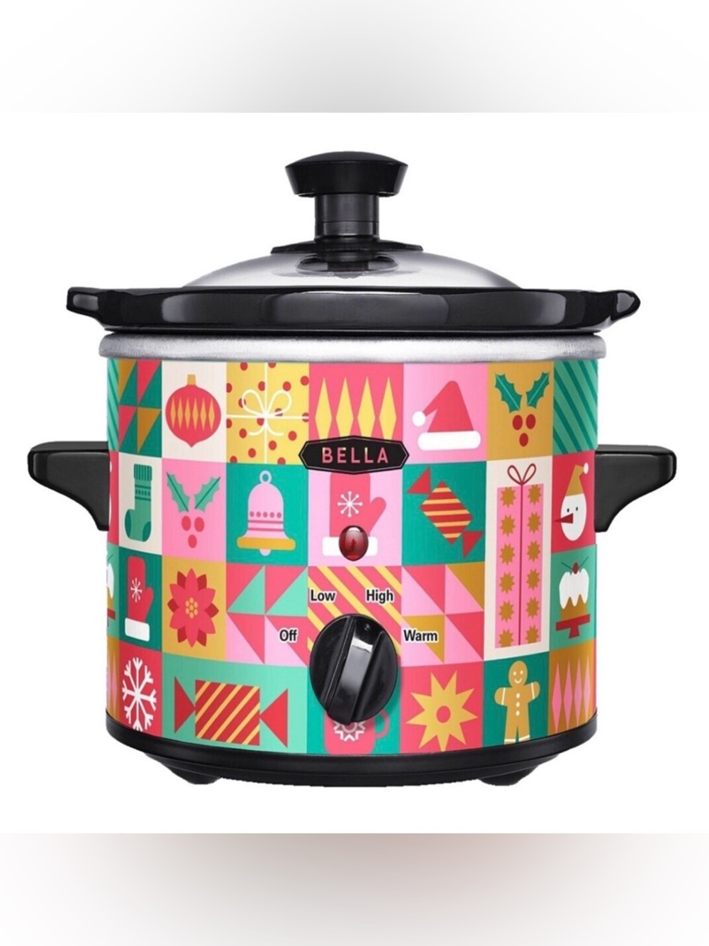 Bella Holiday Mini Slow Cooker in Festive Multicolor